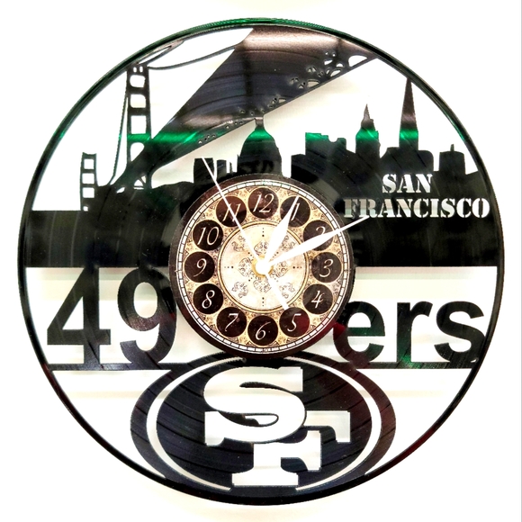 Handmade Other - SAN FANCISCO 49ers vinyl record clock